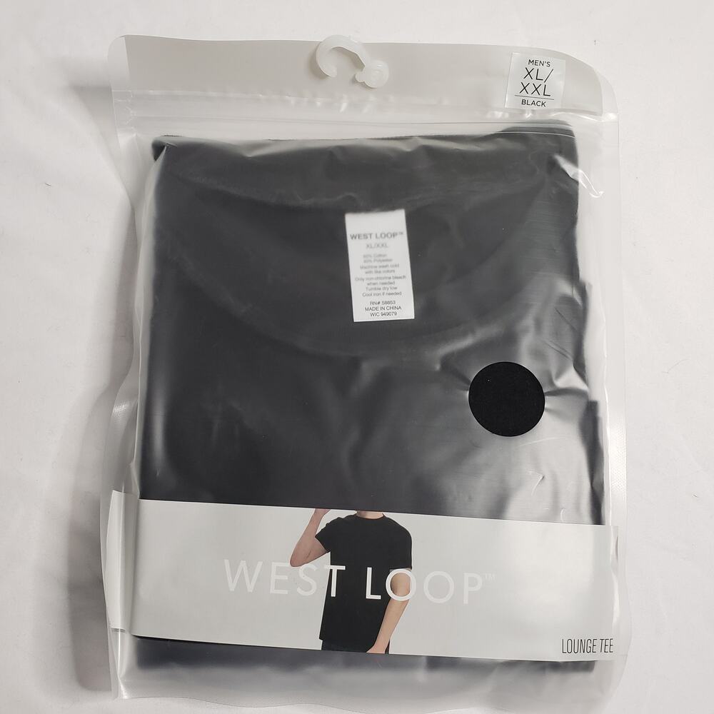 West Loop Men's Size XL/XXL Lounge Tee Shirt Solid Black Casual Basic‎ New